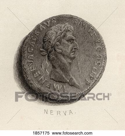 Stock Photography - Coin From The Time Of Nerva Caesar Augustus, Original Name Marcus Cocceius Nerva, A. D. 30-98. Roman Emperor.. Fotosearch