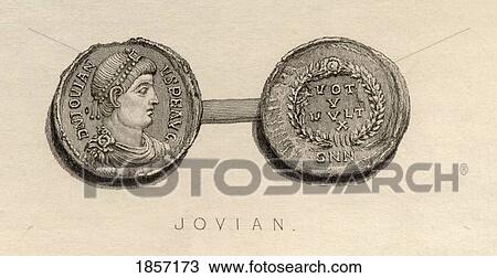 Stock Image - Coin From The Time Ofjovian, Flavius Jovianus, A. D. 331-364. Roman Emperor.. Fotosearch