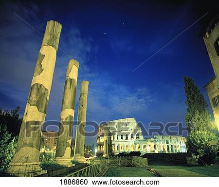 Stock Image - Coliseum At Night. Fotosearch