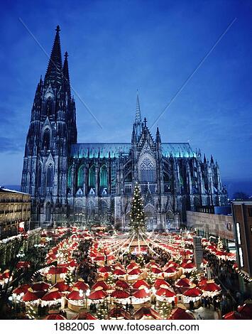 Stock Photography - Cologne Cathedral And Christmas Market. Fotosearch