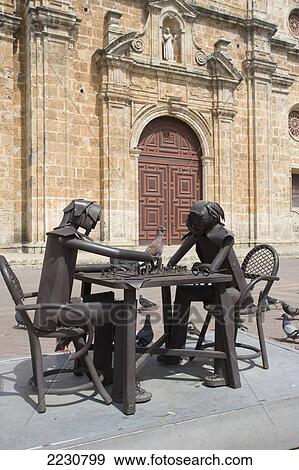 Colombia, Statues In Front Of Church Of San Pedro Claver; Cartagena View Large Photo Image Stock Photo - Colombia, Statues In Front Of Church Of San Pedro Claver; Cartagena. Fotosearch