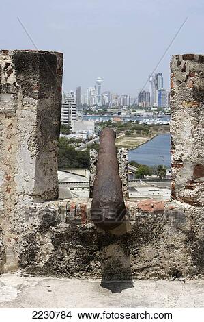 Colombia, Towards Bocagrande; Cartagena, View From Walls Of Castillo San Felipe De Barajas View Large Photo Image Picture - Colombia, Towards Bocagrande; Cartagena, View From Walls Of Castillo San Felipe De Barajas. Fotosearch