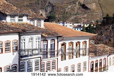 Stock Image - Colonial Buildings. Fotosearch