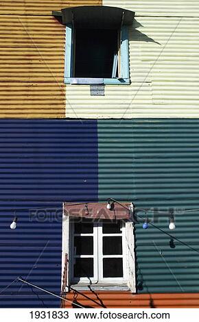 Stock Image - Colored House, La Boca, Buenos Aires, Argentina; La Boca, Buenos Aires, Argentina. Fotosearch