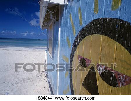Colorful Beach Hut, Close Up View Large Photo Image Picture - Colorful Beach Hut, Close Up. Fotosearch