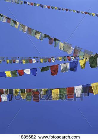 Colorful Buddhist Prayer Flags, Close-Up View Large Photo Image Stock Image - Colorful Buddhist Prayer Flags, Close-Up. Fotosearch