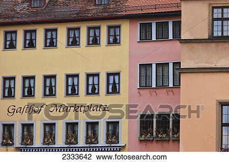 Colorful Buildings Of The Market Square In Rothenburg; Rothenburg Ob Der Tauber, Bavaria, Germany View Large Photo Image Stock Image - Colorful Buildings Of The Market Square In Rothenburg; Rothenburg Ob Der Tauber, Bavaria, Germany. Fotosearch