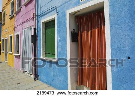 Colorful Homes Along The Canal In Burano, A Small Island Off Venice, Italy View Large Photo Image Stock Image - Colorful Homes Along The Canal In Burano, A Small Island Off Venice, Italy. Fotosearch