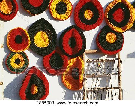 Colorful Rasta Hats For Sale Beside The Road View Large Photo Image Stock Image - Colorful Rasta Hats For Sale Beside The Road. Fotosearch
