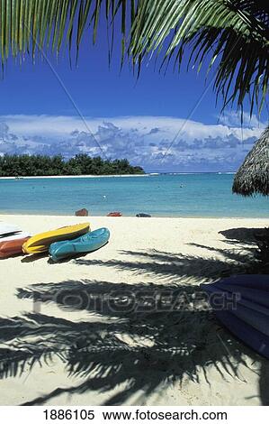 Colorful Sea Kayaks On Tropical Beach View Large Photo Image Stock Photography - Colorful Sea Kayaks On Tropical Beach. Fotosearch