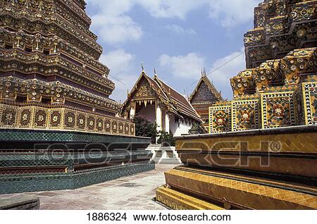 Colorful Stupas At Wat Pho View Large Photo Image Picture - Colorful Stupas At Wat Pho. Fotosearch