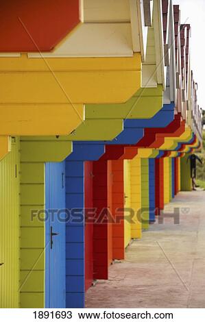 Coloured Beach Huts View Large Photo Image Stock Image - Coloured Beach Huts. Fotosearch