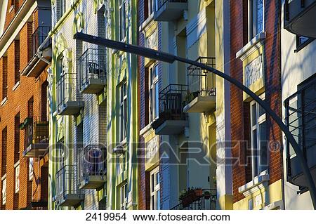 Colourful building facades; Hamburg, Germany View Large Photo Image Picture - Colourful building facades; Hamburg, Germany. Fotosearch