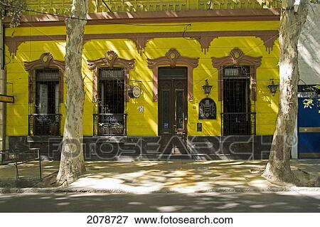 Stock Photo - Colourful Building; Mendoza Argentina. Fotosearch
