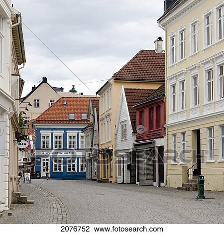 Colourful Buildings Along A Street; Bergen Norway View Large Photo Image Stock Image - Colourful Buildings Along A Street; Bergen Norway. Fotosearch