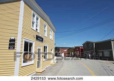 Colourful buildings along a street; Bonne Bay, Newfoundland, Canada View Large Photo Image Stock Image - Colourful buildings along a street; Bonne Bay, Newfoundland, Canada. Fotosearch