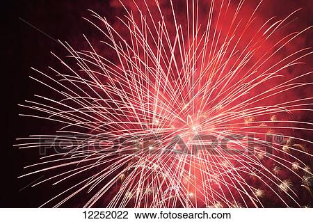 Colourful fireworks in the night sky; Port Colborne, Ontario, Canada View Large Photo Image Stock Image - Colourful fireworks in the night sky; Port Colborne, Ontario, Canada. Fotosearch