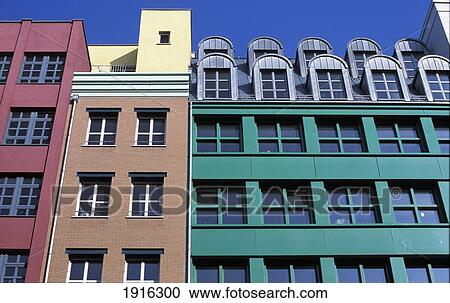 Stock Image - Colourful Office Buildings. Fotosearch