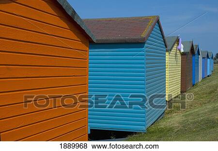 Colourful Painted Beach Huts In Tankerton View Large Photo Image Stock Photo - Colourful Painted Beach Huts In Tankerton. Fotosearch