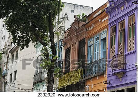 Colourful Residential Buildings; Rio De Janeiro, Brazil View Large Photo Image Stock Image - Colourful Residential Buildings; Rio De Janeiro, Brazil. Fotosearch