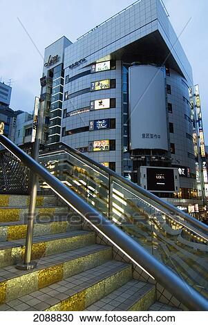 Stock Image - Colourful Steps In A Street Of Shibuya; Tokyo, Japan. Fotosearch