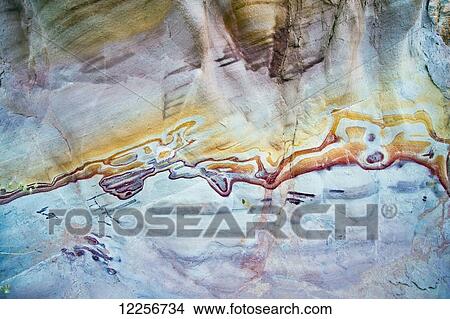 Picture - Colourful surface of rock, Valley of Fire State Park; Nevada, United States of America. Fotosearch