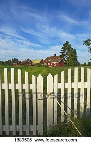 Colourful Swedish Farmhouse. View Large Photo Image Stock Photograph - Colourful Swedish Farmhouse.. Fotosearch