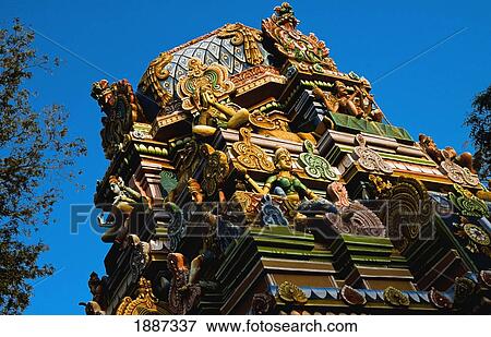 Colourful Temple Ornamentation, Close -Up View Large Photo Image Stock Photo - Colourful Temple Ornamentation, Close -Up. Fotosearch