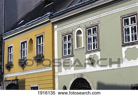 Colourful Townhouses On Buda Hill View Large Photo Image Stock Photography - Colourful Townhouses On Buda Hill. Fotosearch