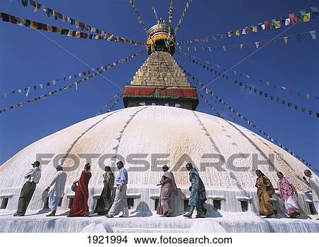 Picture - Colourfully Dressed Nepali Women. Fotosearch