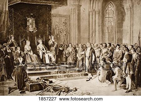 Columbus Bringing News Of The Discovery Of America To Ferdinand And Isabella Of Spain, From The Book The Outline Of History By H. G. Wells Volume 2, Published 1920. View Large Photo Image Stock Photo - Columbus Bringing News Of The Discovery Of America To Ferdinand And Isabella Of Spain, From The Book The Outline Of History By H. G. Wells Volume 2, Published 1920.. Fotosearch