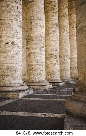 Stock Photo - Columns At Saint Peter's Square; Vatican City, Rome, Italy. Fotosearch