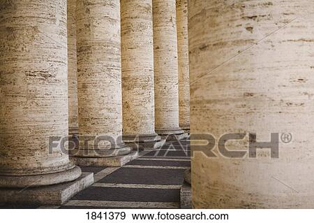 Stock Photo - Columns At Saint Peter's Square; Vatican City, Rome, Italy. Fotosearch