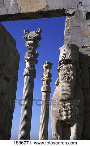 Columns At Xerxes Gateway, Close Up View Large Photo Image Stock Image - Columns At Xerxes Gateway, Close Up. Fotosearch