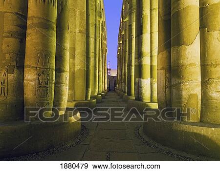 Stock Photo - Columns In Court Of Amenophis 3Rd Leading To Mosque Of Abu El-Haggag. Fotosearch