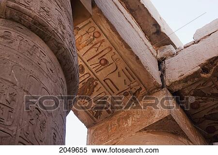 Stock Photography - Columns Of The Great Hypostyle Hall Of The Temple Of Amun In The Karnak Temple Complex, Luxor, Qina, Egypt. Fotosearch
