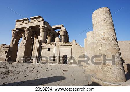 Picture - Columns Of The Hypostyle Hall Of The Temple Of Sobek And Haroeris, Kom Ombo, Aswan, Egypt. Fotosearch