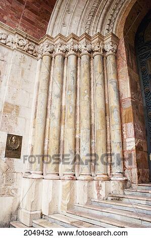 Columns Of The Neo-Romanesque Entrance Of El Sagrario Church (Old Cathedral), Cuenca, Azuay, Ecuador View Large Photo Image Stock Image - Columns Of The Neo-Romanesque Entrance Of El Sagrario Church (Old Cathedral), Cuenca, Azuay, Ecuador. Fotosearch