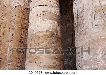 Columns Of The Southern Portico Within The First Courtyard Of The Mortuary Temple Of Ramses Iii, Medinat Habu, Luxor, Qina, Egypt View Large Photo Image Stock Photo - Columns Of The Southern Portico Within The First Courtyard Of The Mortuary Temple Of Ramses Iii, Medinat Habu, Luxor, Qina, Egypt. Fotosearch
