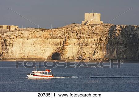 Stock Image - Comino Tower, Comino Island, Malta. Fotosearch