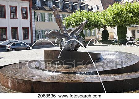 Stock Photograph - Commemoration To The Humanistic Savant Sebastian Munster; Heidelberg Baden-Wurttemberg Germany. Fotosearch