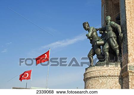 Commemorative Statue Of Mustafa Kemal, Taksim Square; Istanbul, Turkey View Large Photo Image Stock Photo - Commemorative Statue Of Mustafa Kemal, Taksim Square; Istanbul, Turkey. Fotosearch