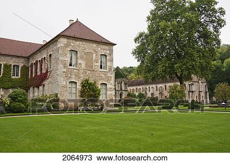 Stock Image - Commendatory Abbot's Lodging In The Cistercian Abbey Of Fontenay, Cote D'or, France. Fotosearch