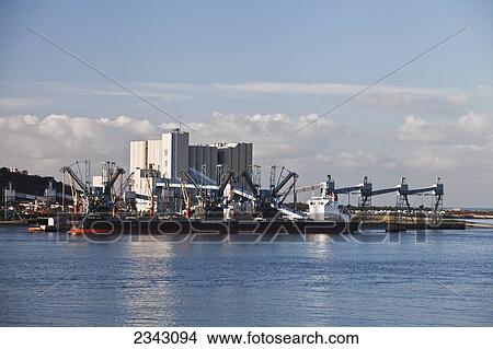 Picture - Commercial Port On The River Tagus; Lisbon, Portugal. Fotosearch
