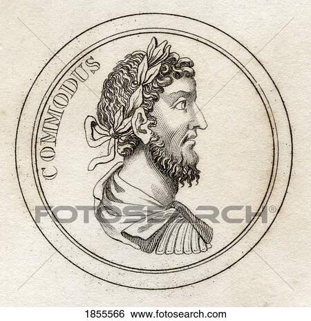 Stock Photograph - Commodus Lucius Aurelius Commodus Antoninus 161 ÃƒÂ¢Ã¢â€šÂ¬Ã¢â‚¬Å“ 192 Ad Roman Emperor From The Book Crabbs Historical Dictionary Published 1825. Fotosearch