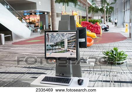 Stock Photo - Computer At Airport; Singapore. Fotosearch