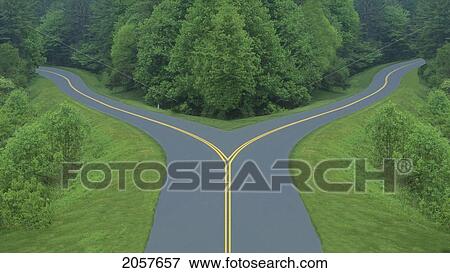 Stock Photo - Concepts # Fl1070, R. Watts; Forked Road. Fotosearch