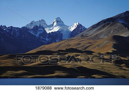 Stock Photo - Condorri Peak And Lake. Fotosearch