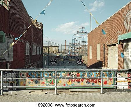 Coney Island Boardwalk On Brooklyn View Large Photo Image Stock Photo - Coney Island Boardwalk On Brooklyn. Fotosearch