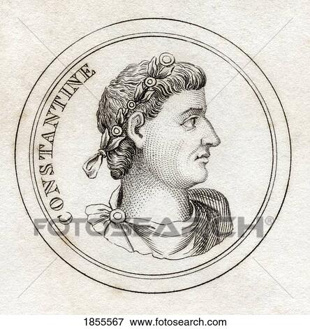 Stock Photo - Constantine I Flavius Valerius Constantinus Ad 285 - 337 Roman Emperor From The Book Crabbs Historical Dictionary Published 1825. Fotosearch